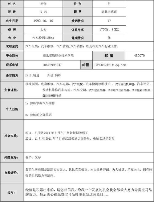 汽车资讯简历-汽车资讯简历怎么写