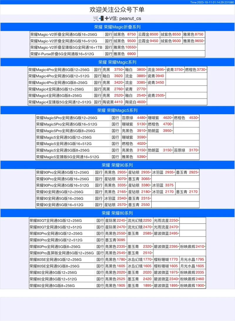 荣耀手机行情价格查询系统-荣耀手机行情价格查询系统